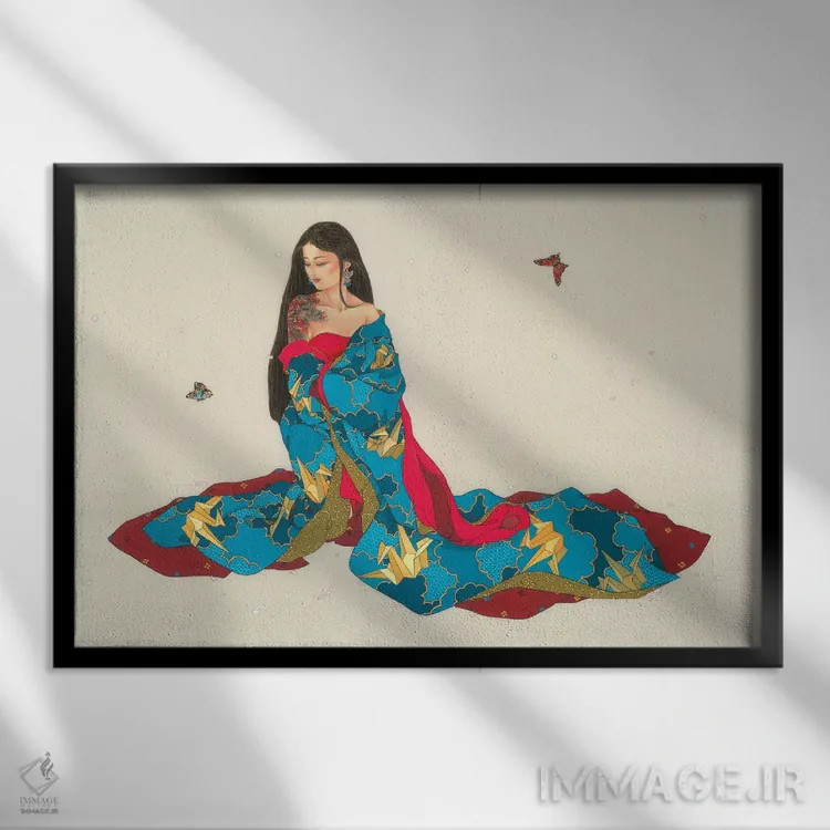 تابلو رازآلودگی اژدها اثر کارولین آر یانگ - نمای قابدار مشکی