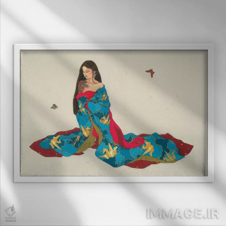 تابلو رازآلودگی اژدها اثر کارولین آر یانگ - نمای قابدار سفید