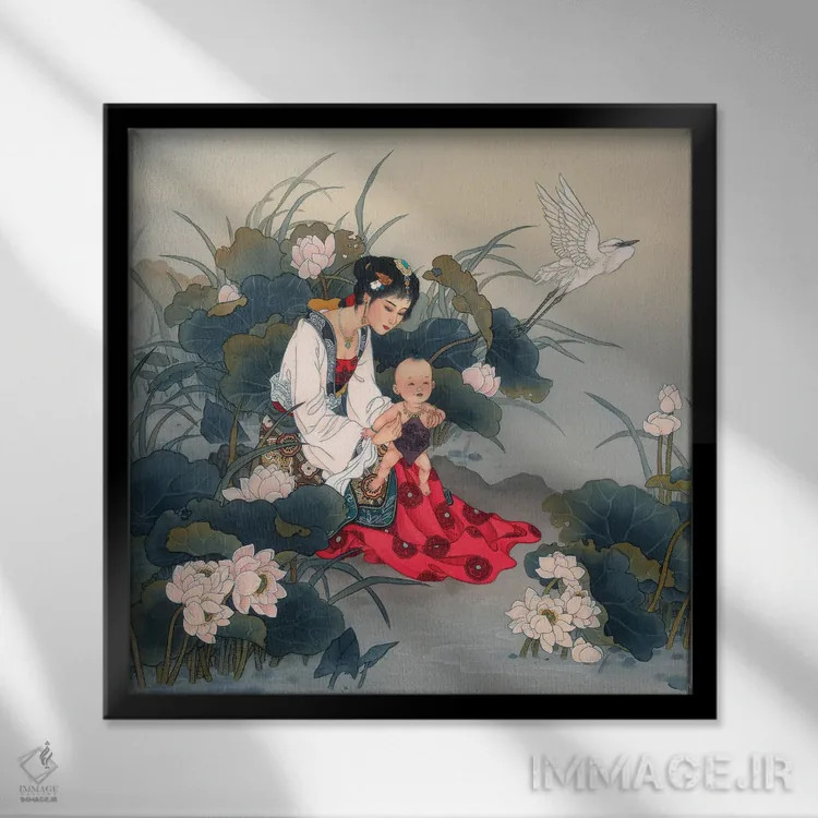 تابلو چشمهای پدرش اثر کارولین آر یانگ - نمای قابدار مشکی