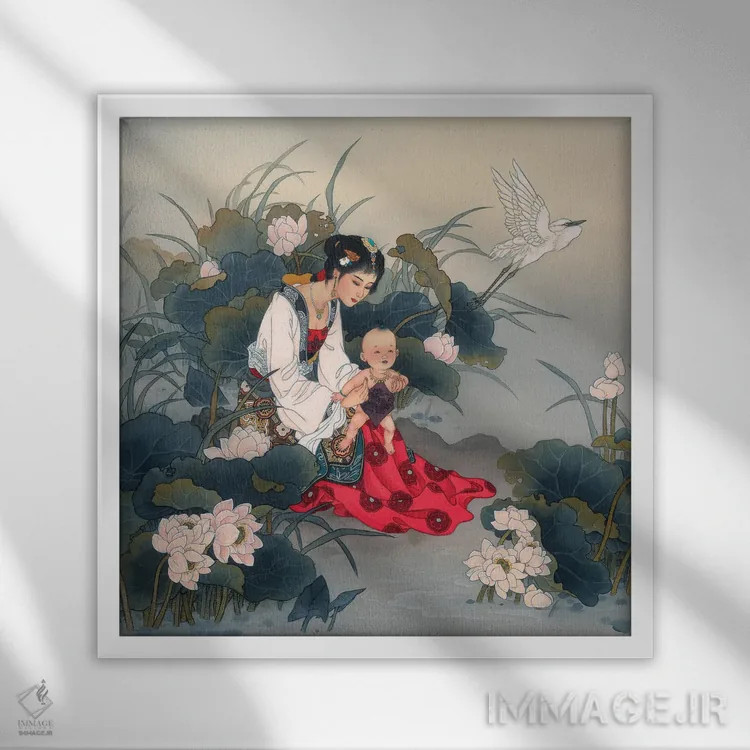 تابلو چشمهای پدرش اثر کارولین آر یانگ - نمای قابدار سفید