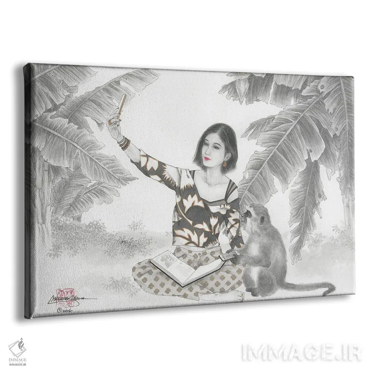 تابلو دوست صمیمی میمون اثر کارولین آر یانگ - نمای پرسپکتیو محصول