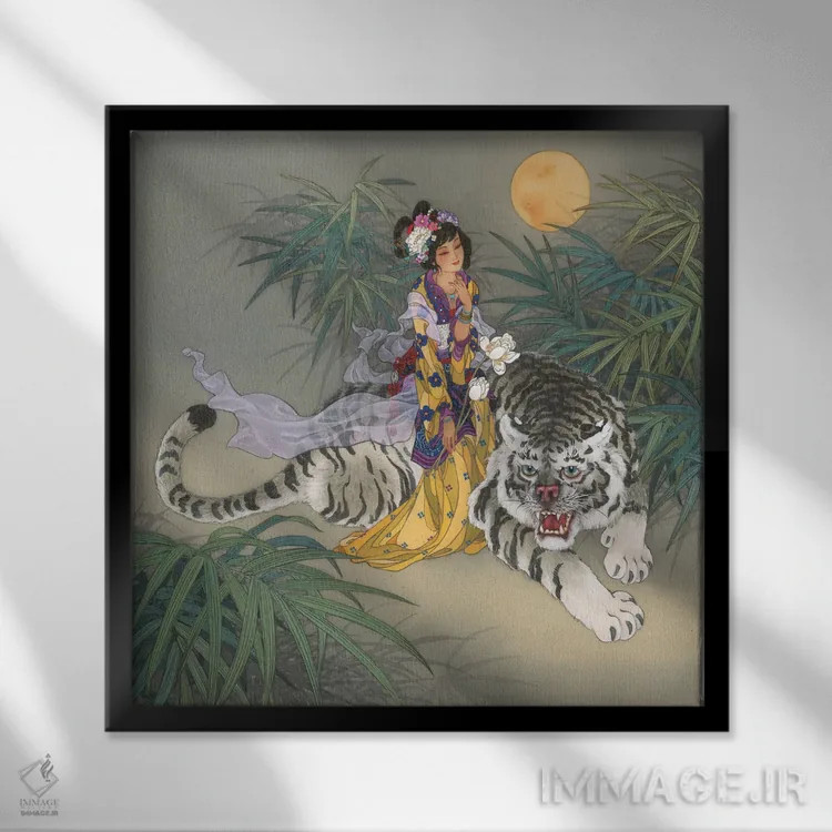 تابلو میائو شان (بودای رحمت) اثر کارولین آر یانگ - نمای قابدار مشکی