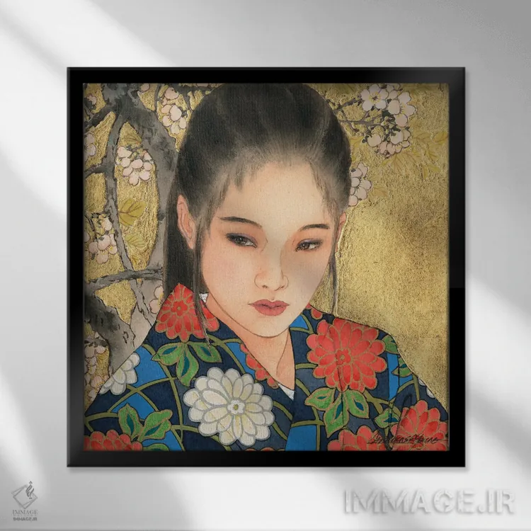 تابلو نوریکو (نام ژاپنی) اثر کارولین آر یانگ - نمای قابدار مشکی