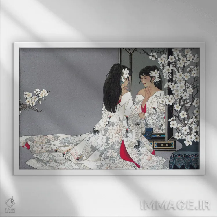 تابلو انعکاسها اثر کارولین آر یانگ - نمای قابدار سفید