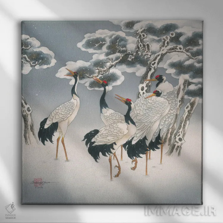 تابلو انتظار در برف اثر کارولین آر یانگ - نمای روبهرو روی دیوار