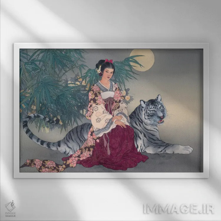 تابلو سفر معنوی اثر کارولین آر یانگ - نمای قابدار سفید