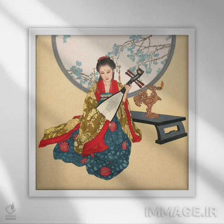 تابلو آهنگ عاشقانه اثر کارولین آر یانگ - نمای قابدار سفید