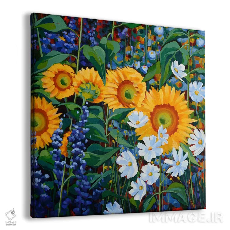 تابلو آفتابگردانها و دوستان اثر سیندی کافمن - نمای پرسپکتیو محصول