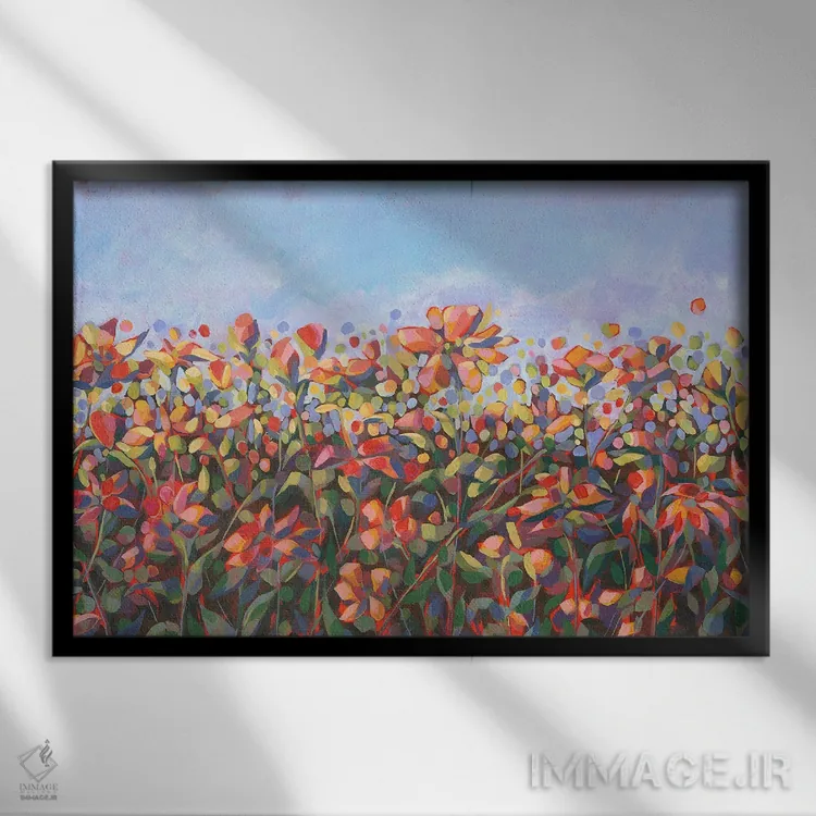 تابلو گرمای چمنزار اثر سیندی کافمن - نمای قابدار مشکی