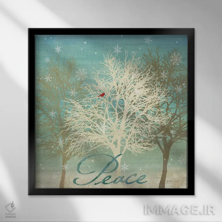 تابلو درختان تعطیلات یک اثر سینتیا کولتر - نمای قابدار مشکی
