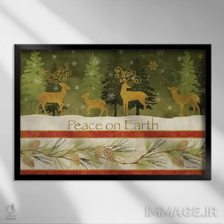 تابلو صلح بر زمین اثر سینتیا کولتر - نمای قابدار مشکی