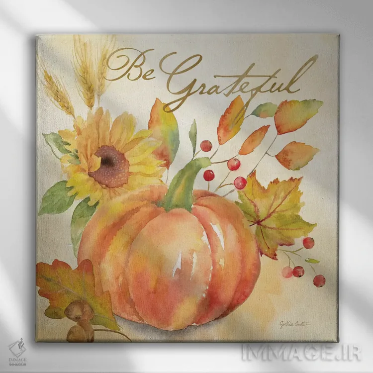 تابلو پاییز خوش آمدی - شکرگزاری کن اثر سینتیا کولتر - نمای روبهرو روی دیوار