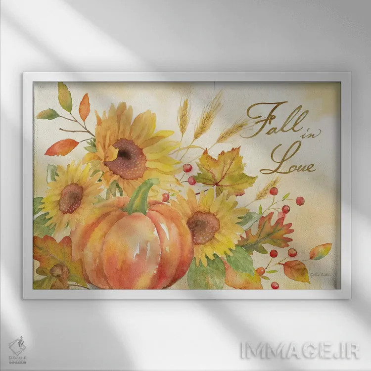 تابلو پاییز خوش آمدی اثر سینتیا کولتر - نمای قابدار سفید