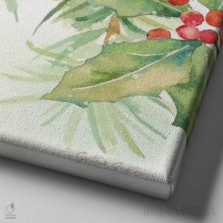 تابلو پرندگان زمستانی اثر سینتیا کولتر - نمای نزدیک بافت بوم