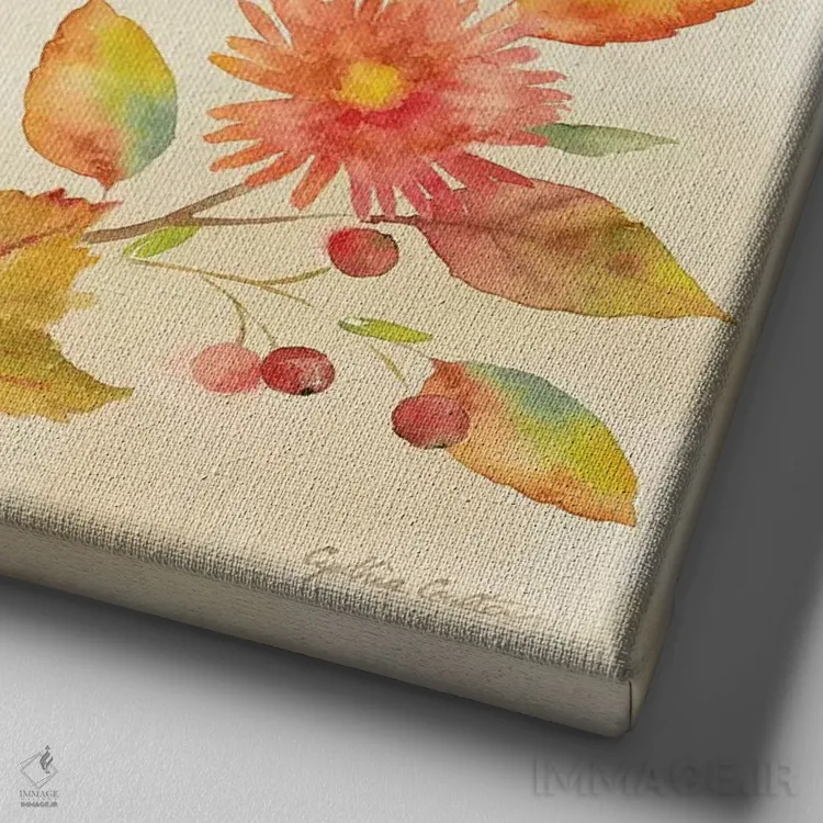 تابلو پاییز خوش آمدی - قدردان باش اثر سینتیا کولتر - نمای نزدیک بافت بوم