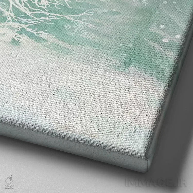 تابلو شگفتی زمستانی I اثر سینتیا کولتر - نمای نزدیک بافت بوم