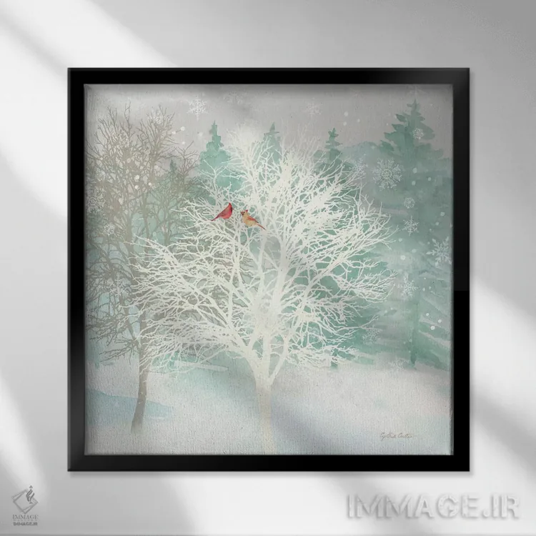 تابلو شگفتی زمستانی I اثر سینتیا کولتر - نمای قابدار مشکی