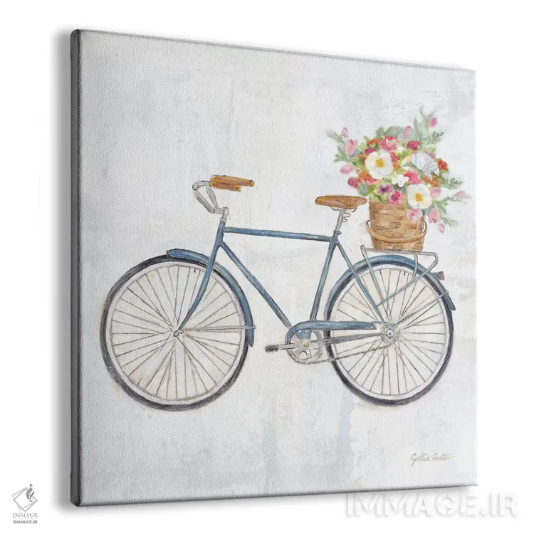 تابلو دوچرخه قدیمی با سبد گل II اثر سینتیا کولتر - نمای پرسپکتیو محصول