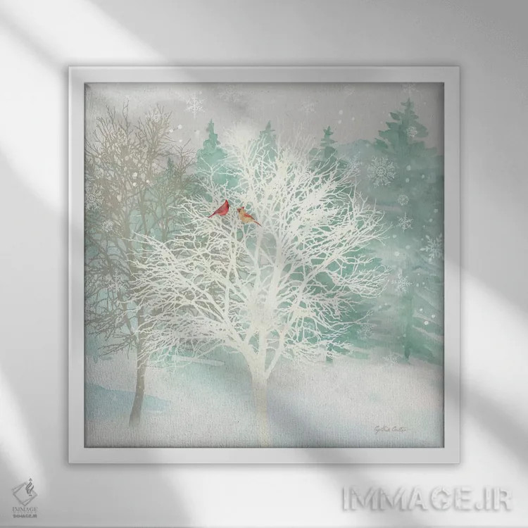 تابلو شگفتی زمستانی I اثر سینتیا کولتر - نمای قابدار سفید