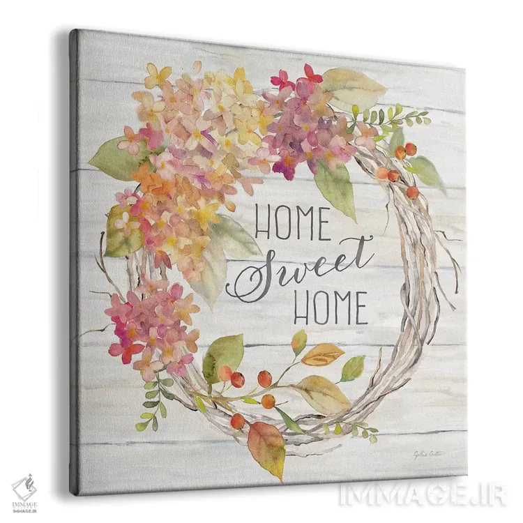 تابلو حلقه گل هورتانسیا خانه روستایی ادویه I - خانه اثر سینتیا کولتر - نمای پرسپکتیو محصول