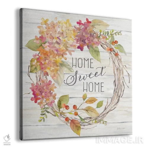 تابلو حلقه گل هورتانسیا خانه روستایی ادویه I - خانه اثر سینتیا کولتر - نمای پرسپکتیو محصول