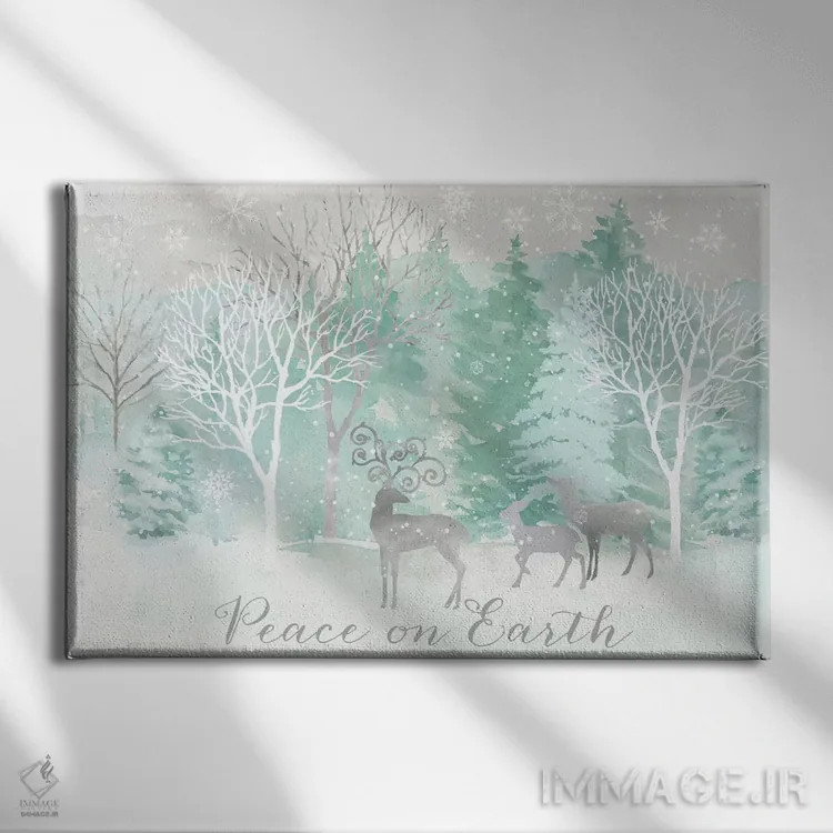 تابلو منظره صلح بر زمین نقرهای اثر سینتیا کولتر - نمای روبهرو روی دیوار