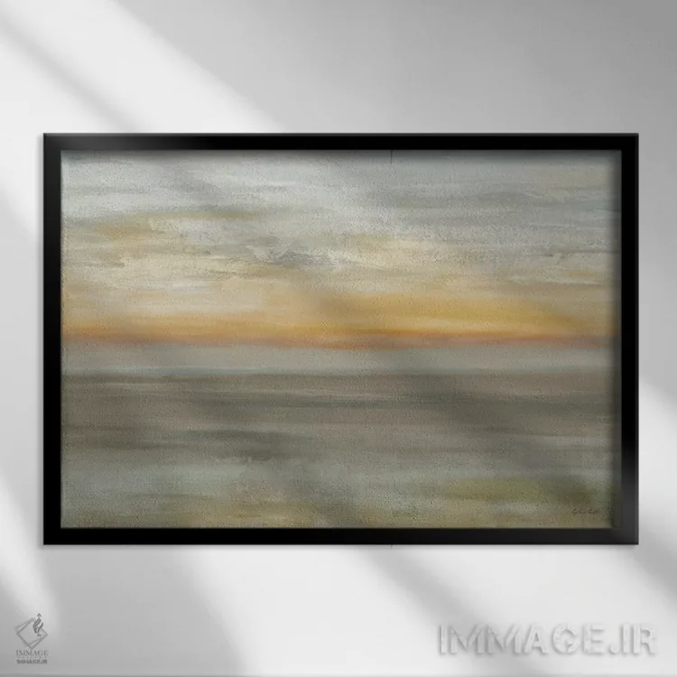 تابلو افق خاکستری اثر سینتیا کولتر - نمای قابدار مشکی