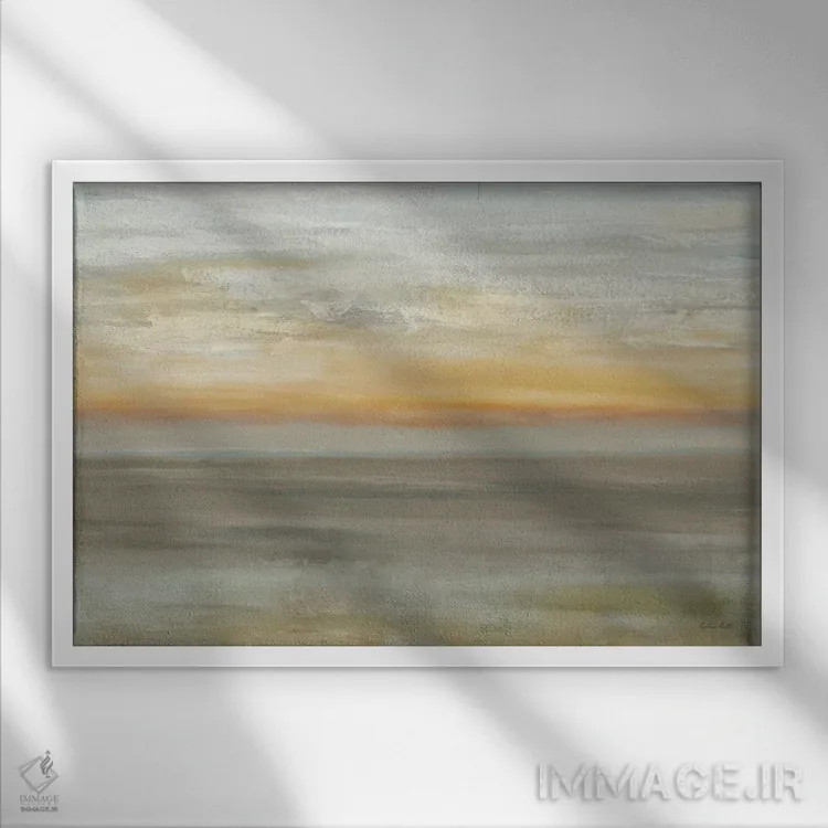 تابلو افق خاکستری اثر سینتیا کولتر - نمای قابدار سفید