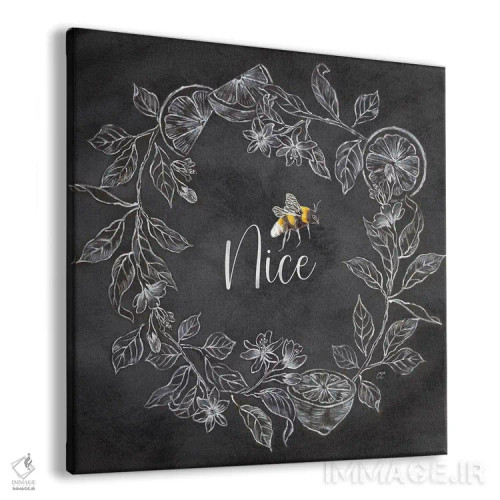 تابلو حلقه گل زنبوری جملهدار مشکی III - خوب اثر سینتیا کولتر - نمای پرسپکتیو محصول