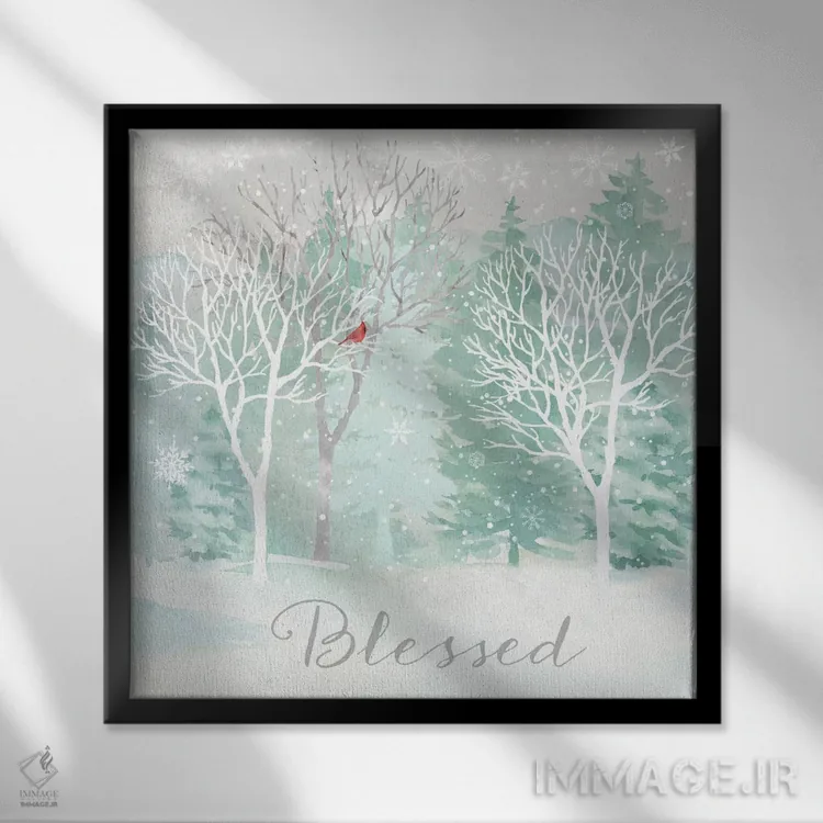 تابلو صلح بر زمین نقرهای II اثر سینتیا کولتر - نمای قابدار مشکی