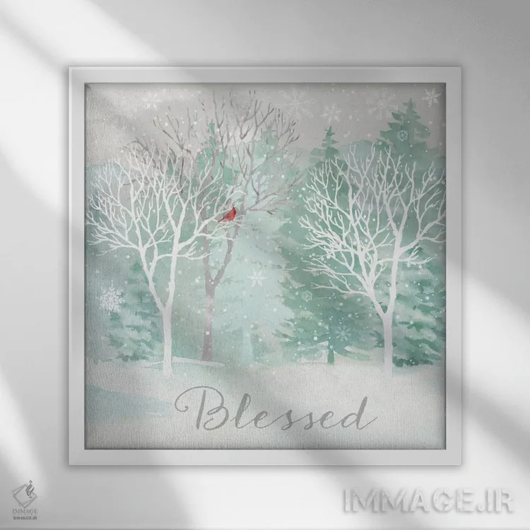 تابلو صلح بر زمین نقرهای II اثر سینتیا کولتر - نمای قابدار سفید