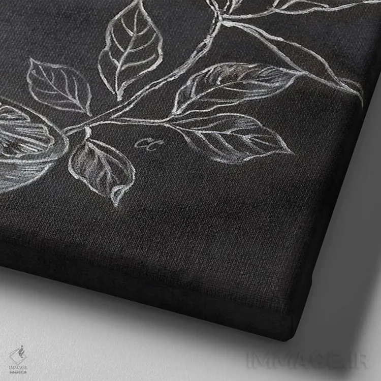 تابلو حلقه گل زنبوری جملهدار مشکی III - خوب اثر سینتیا کولتر - نمای نزدیک بافت بوم