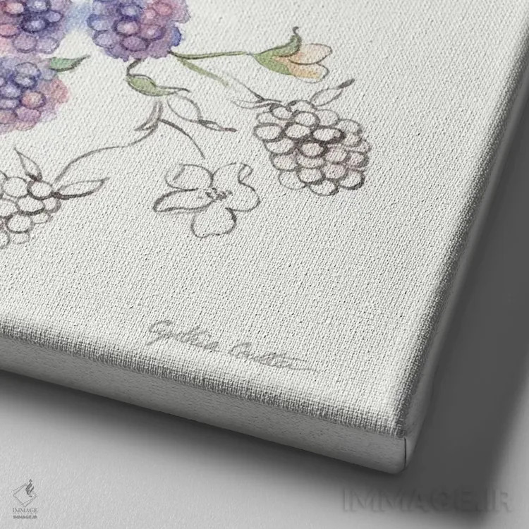 تابلو توتها و زنبورها III اثر سینتیا کولتر - نمای نزدیک بافت بوم