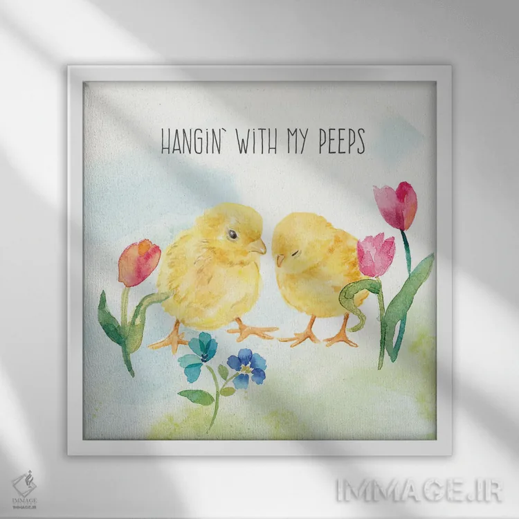 تابلو عید پاک مبارک III اثر سینتیا کولتر - نمای قابدار سفید