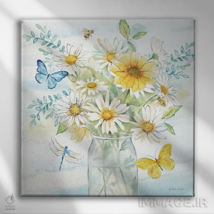 تابلو روزهای مملو از گل مینا II اثر سینتیا کولتر - نمای روبهرو روی دیوار