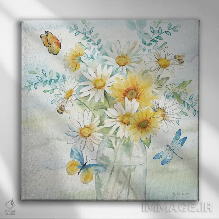 تابلو روزهای مملو از گل مینا III اثر سینتیا کولتر - نمای روبهرو روی دیوار