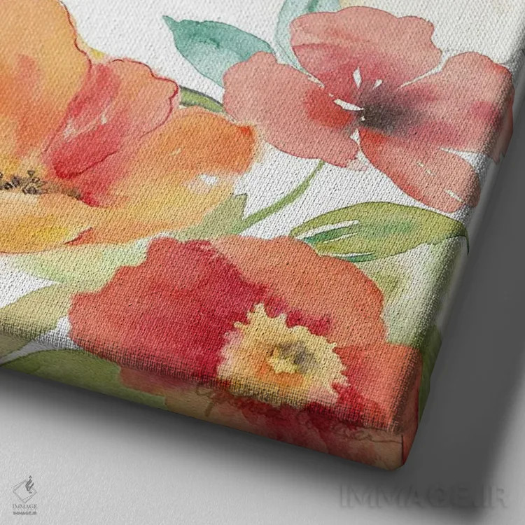 تابلو شقایقهای شاد VIII اثر سینتیا کولتر - نمای نزدیک بافت بوم