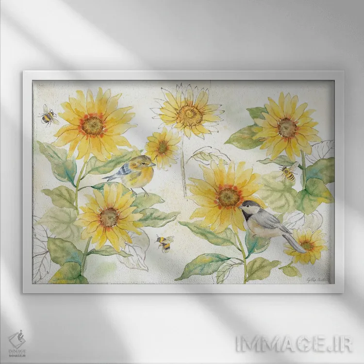 تابلو آفتاب زندگی من باش I اثر سینتیا کولتر - نمای قابدار سفید