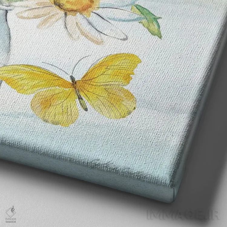 تابلو روزهای مملو از گل مینا II اثر سینتیا کولتر - نمای نزدیک بافت بوم