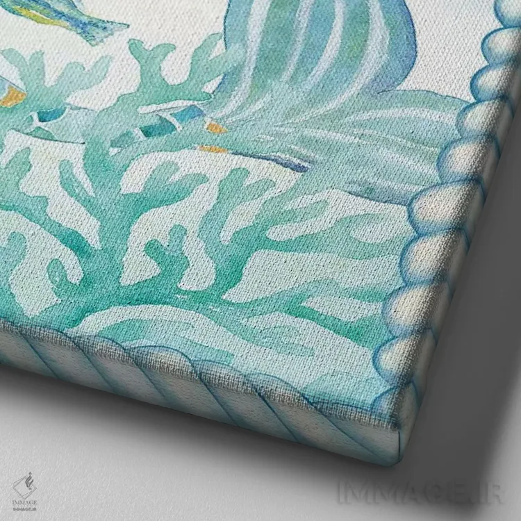 تابلو رؤیاهای پری دریایی IV اثر سینتیا کولتر - نمای نزدیک بافت بوم