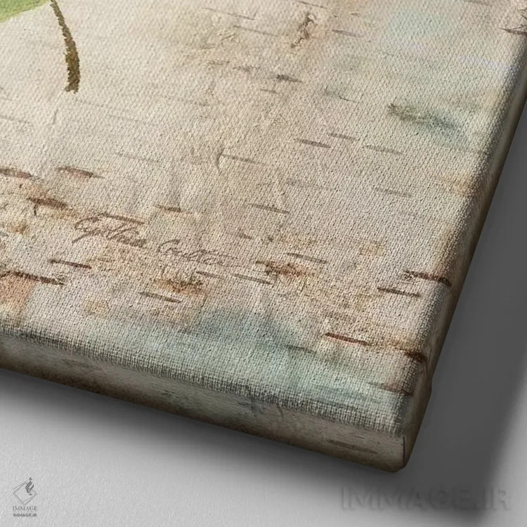 تابلو برگهای قدمزنی در طبیعت IV اثر سینتیا کولتر - نمای نزدیک بافت بوم