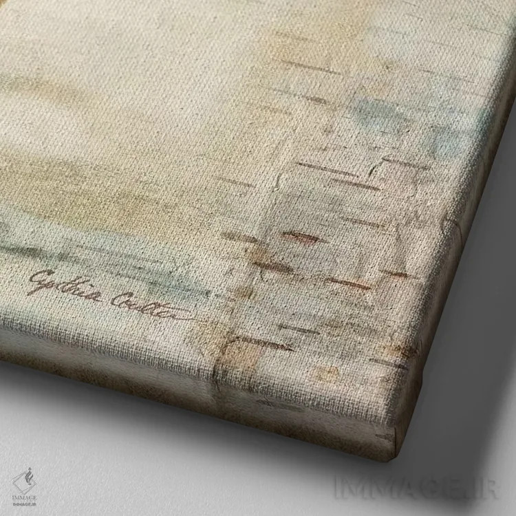 تابلو برگهای پیادهروی در طبیعت II اثر سینتیا کولتر - نمای نزدیک بافت بوم