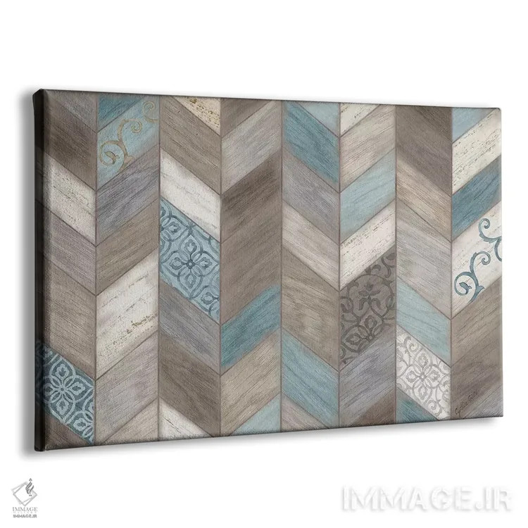 تابلو زیگزاگ روستایی خنثی اثر سینتیا کولتر - نمای پرسپکتیو محصول