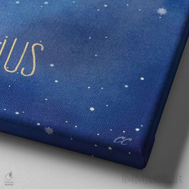 تابلو برج دلو (آکواریوس) اثر سینتیا کولتر - نمای نزدیک بافت بوم