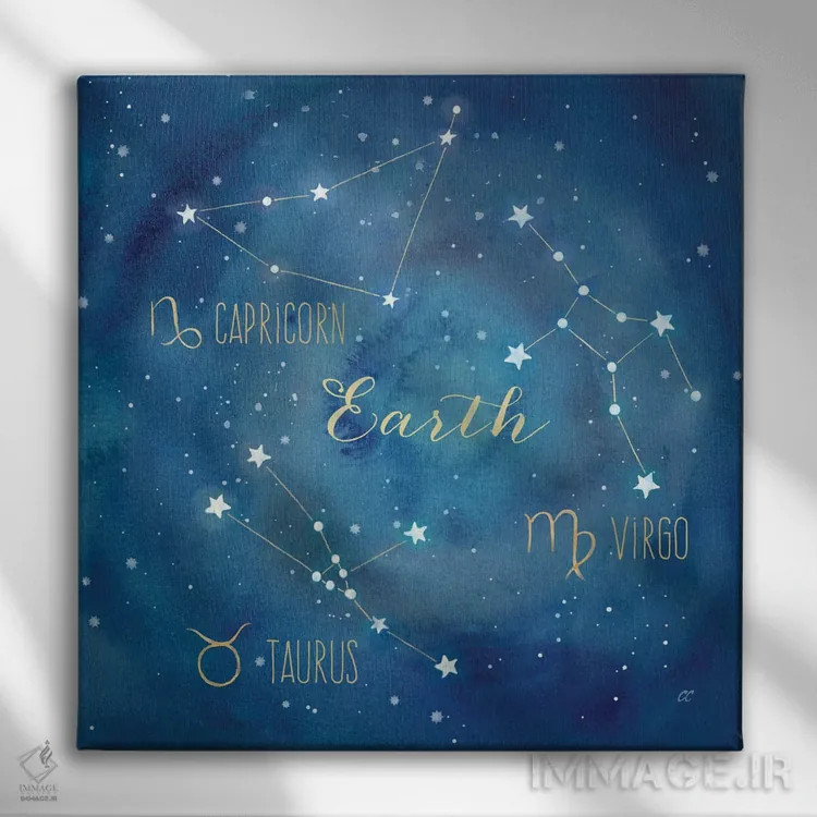 تابلو برج زمینی (صورت فلکی عنصر خاک) اثر سینتیا کولتر - نمای روبهرو روی دیوار