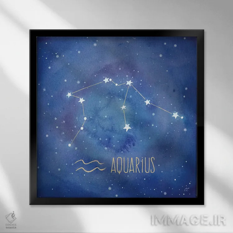 تابلو برج دلو (آکواریوس) اثر سینتیا کولتر - نمای قابدار مشکی
