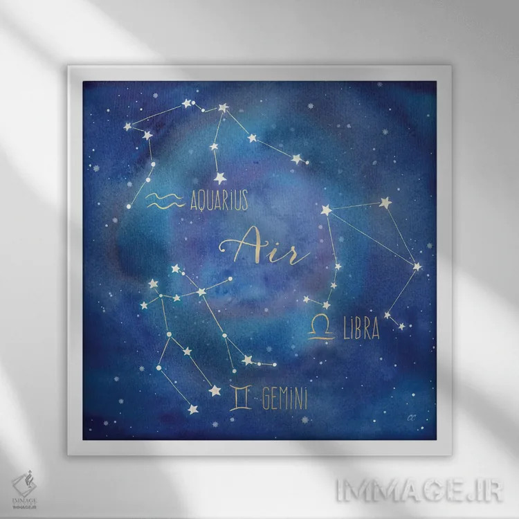 تابلو برج هوایی (صورت فلکی عنصر هوا) اثر سینتیا کولتر - نمای قابدار سفید