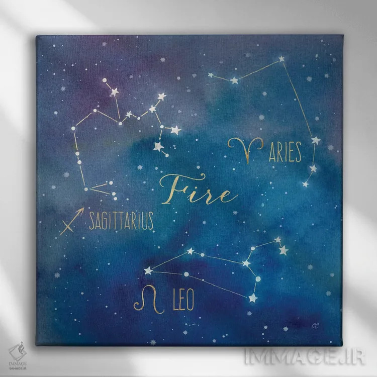 تابلو برج آتشی (صورت فلکی عنصر آتش) اثر سینتیا کولتر - نمای روبهرو روی دیوار