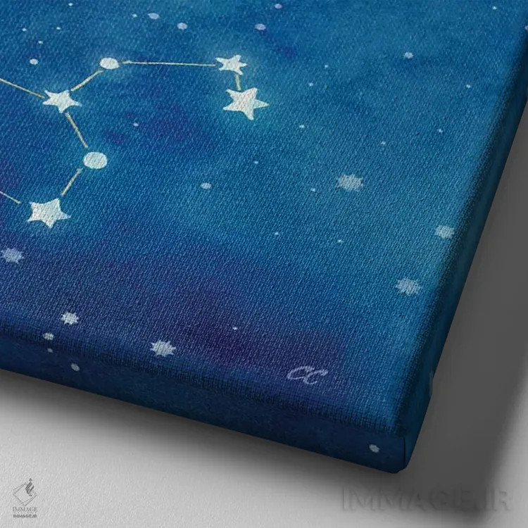 تابلو برج آتشی (صورت فلکی عنصر آتش) اثر سینتیا کولتر - نمای نزدیک بافت بوم