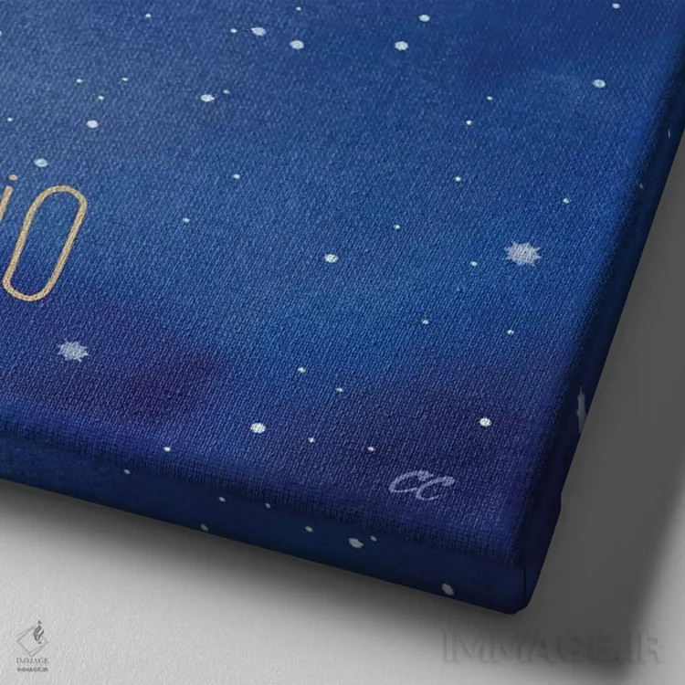 تابلو برج عقرب (اسکورپیون) اثر سینتیا کولتر - نمای نزدیک بافت بوم